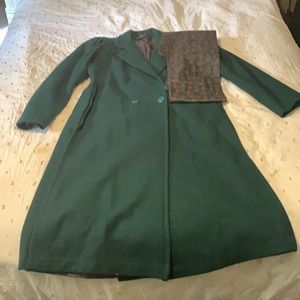 Vintage Miss New Yorker long wool coat with matching scarf small